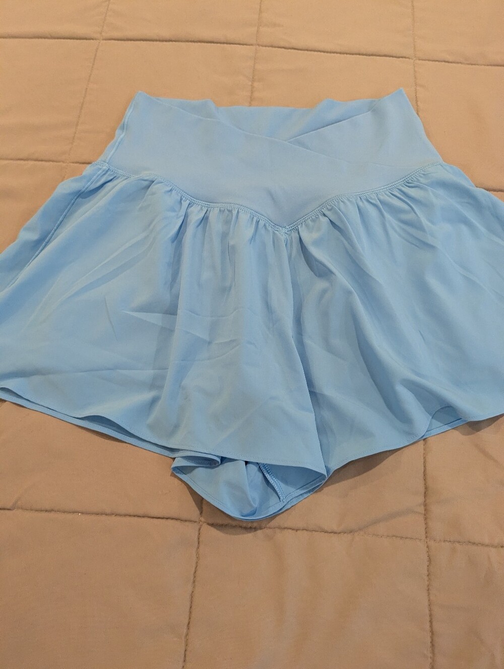Offline by Aerie Women's Light Blue Flowy Skort with Crossover Waistband
